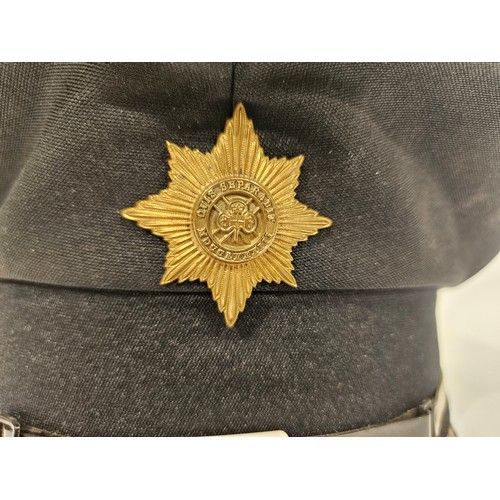 8109 - A quantity of peaked visor caps including WWI re-enactment peaked cap with Norfolk Regiment badge an... 