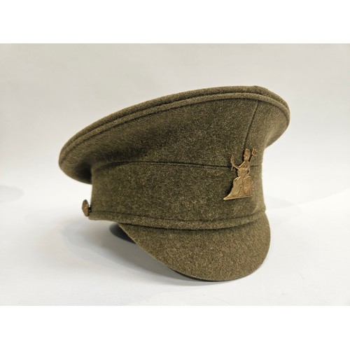 8109 - A quantity of peaked visor caps including WWI re-enactment peaked cap with Norfolk Regiment badge an... 