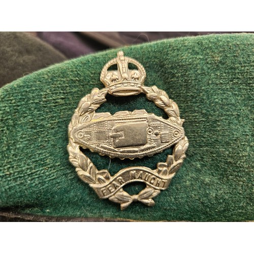 8116 - Six various berets with badges including King’s crown Tank Regiment, Royal Artillery, RASC, On War S... 