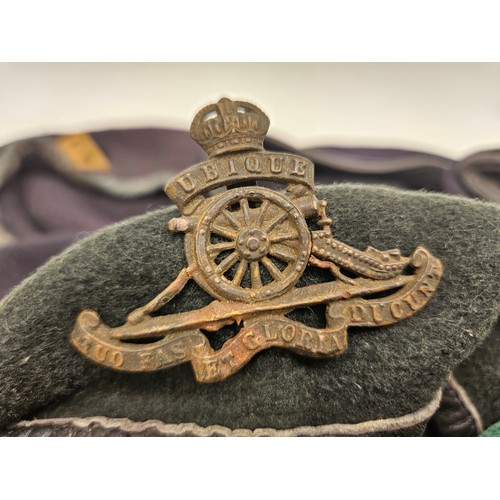 8116 - Six various berets with badges including King’s crown Tank Regiment, Royal Artillery, RASC, On War S... 