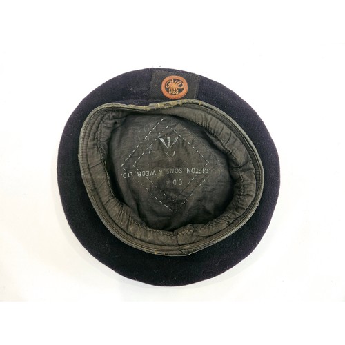 8120 - A Compton, Sons & Webb Ltd beret with embroidered Long Range Desert Group (LRDG) badge to front, pre... 