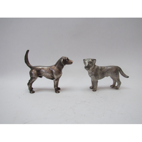 1204 - Two silver plated dog figures including a Labrador