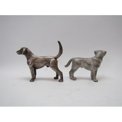 1204 - Two silver plated dog figures including a Labrador