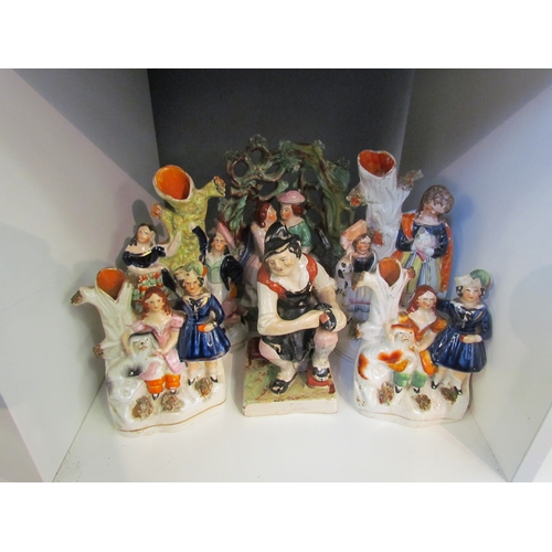 1211 - Five Staffordshire figural groups and one other (6) some a/f  (E)  £15-20