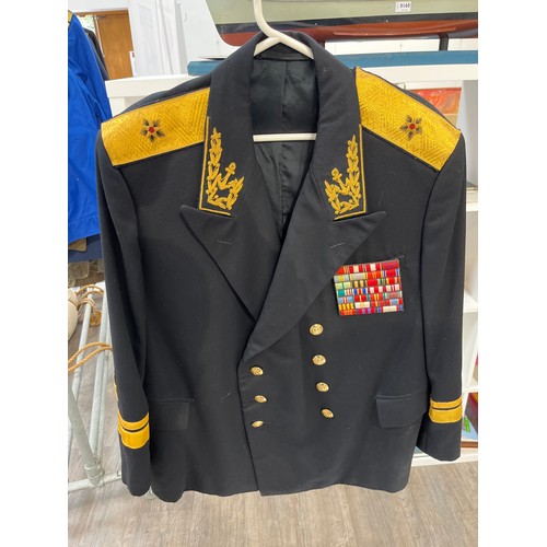 8187 - A quantity of Russian USSR Soviet and later uniform including Naval (five jackets, two with trousers... 