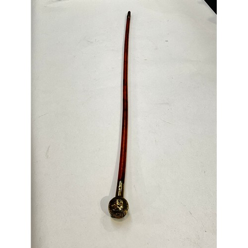 8413 - An early-mid 20th Century Norfolk Regiment Officer's swagger stick, globular knop