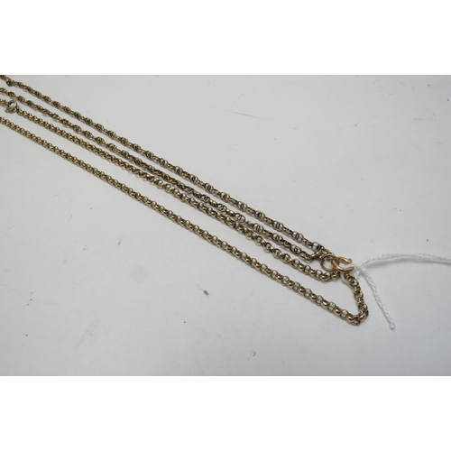 1242 - A belcher chain and another 9ct gold chain