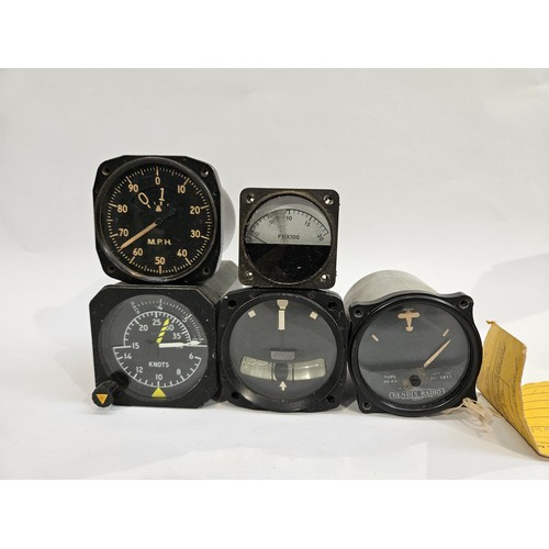 8245 - A collection of aircraft cockpit dials including airspeed and fuel etc