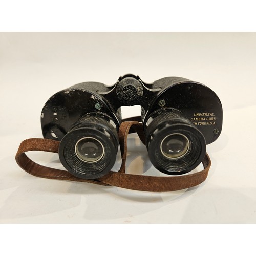 8248 - A pair of WWII RAF Air Ministry marked binoculars with brown leather case with another pair (2)  (C)