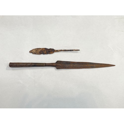 8419 - Two spear heads, one in relic condition  (E)  £20-30