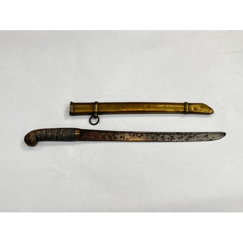 8420 - A 19th Century British Naval officer's sword converted into a dirk, with scabbard, a/f  (E)  £25-35