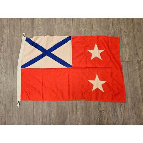 8270 - Two Russian Soviet USSR Navy flags, single and triple star, together with a later 1992 dated Navy fl... 