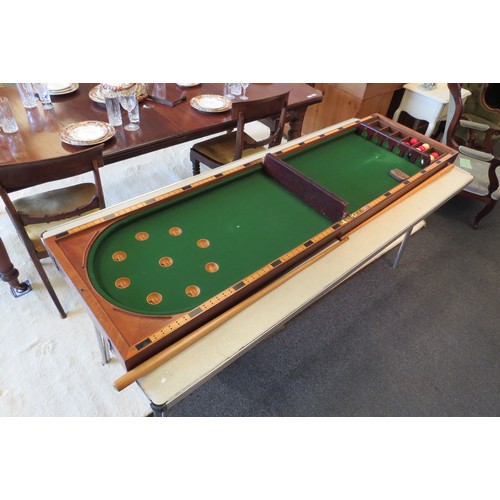 1096 - A folding table-top bagatelle table by E.J. Riley Ltd