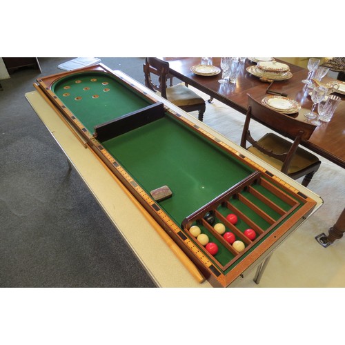 1096 - A folding table-top bagatelle table by E.J. Riley Ltd