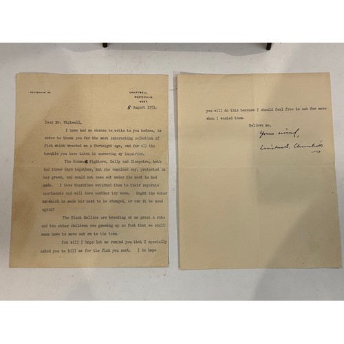 8574 - SIR WINSTON SPENCER CHURCHILL (1874-1965), Typed Letter Signed to R.J. Whitwell, tropical fish breed... 