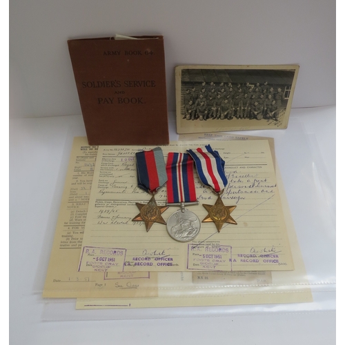 8543 - A WWII medal group to 14720721 GNR. G.G. BIRCH RFA consisting of 1939-45 Star, France and Germany St... 