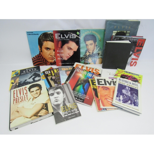 5194 - ELVIS PRESLEY: A collection of seventeen Elvis hardback and softback books and eleven Elvis magazine... 