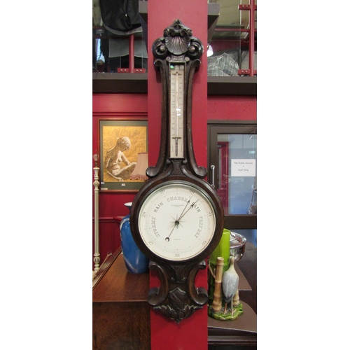 4060 - A Schulen & Boby, Cornhill, Ipswich, 20th Century oak barometer