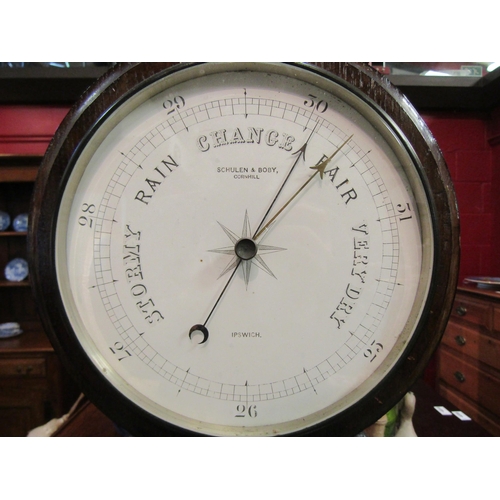 4060 - A Schulen & Boby, Cornhill, Ipswich, 20th Century oak barometer