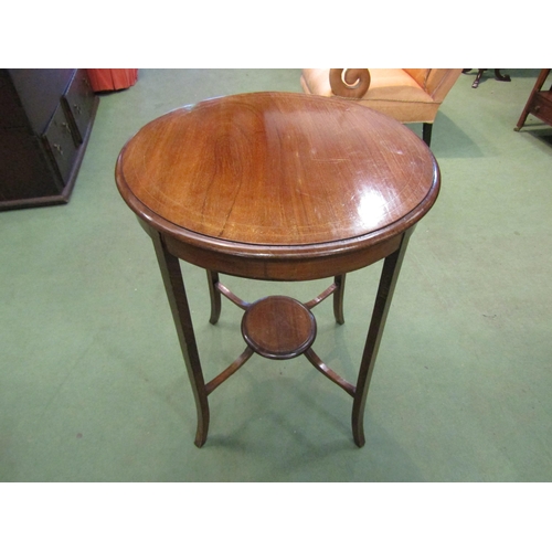 4079 - An Edwardian walnut occasional table with under-tier, 72cm tall x 55cm