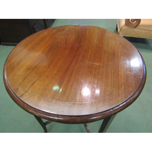 4079 - An Edwardian walnut occasional table with under-tier, 72cm tall x 55cm