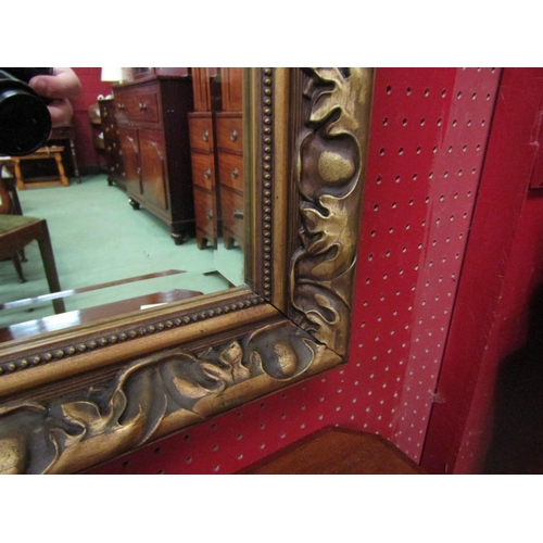 4112 - An ornate gilt frame bevelled edge rectangular wall mirror, 130cm x 70cm   (R) £45