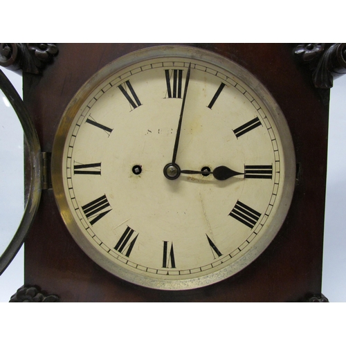 8059 - A 19th Century mahogany cased bracket clock, twin fusee movement with rack strike on a bell, case an... 