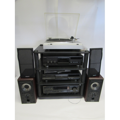 5322 - A collection of hi-fi separates to include Technics RS-BX501 stereo cassette deck, Technics SL-PG580... 