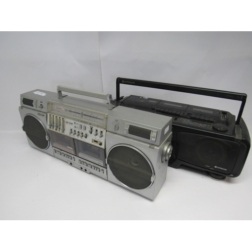 5430 - A Sharp GF-575 stereo radio cassette ghetto blaster and a Hitachi CX-W700 portable CD radio cassette... 