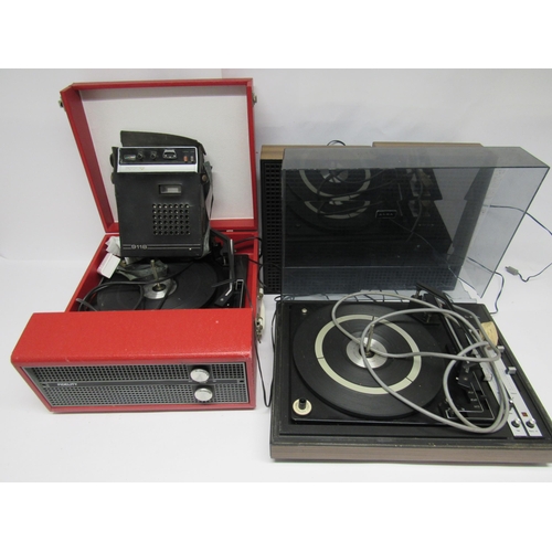 5310 - A vintage Fidelity portable record player, Alba turntable and speakers (lid cracked) and a portable ... 