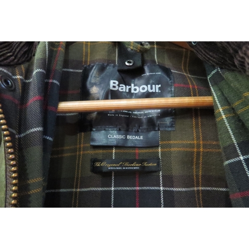 4074 - A Barbour Classic Bedale olive wax jacket.
44