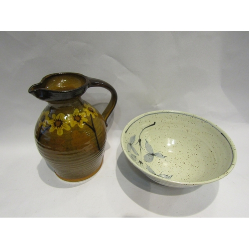 4467 - A studio pottery bowl, jug and vase, Wedgwood urn etc (6)