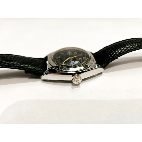 8173 - WITHDRAWN - Mid 20th Century Rolex Oyster Perpetual Bubble Back with black dial and bubble back, No.... 