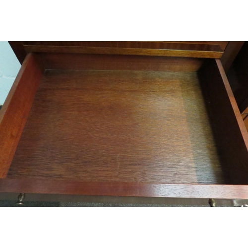 1014 - A Georgian style two drawer sewing/work table with square tapering legs to 'X' stretcher base, 76cm ... 