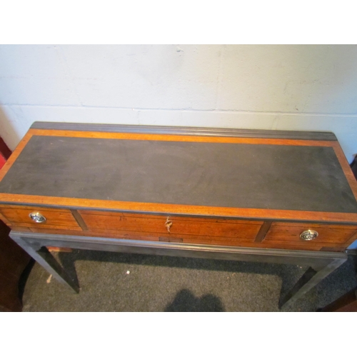 1066 - A Georgian mahogany slim lady's side table with drawers to front on later painted base, 85cm tall x ... 