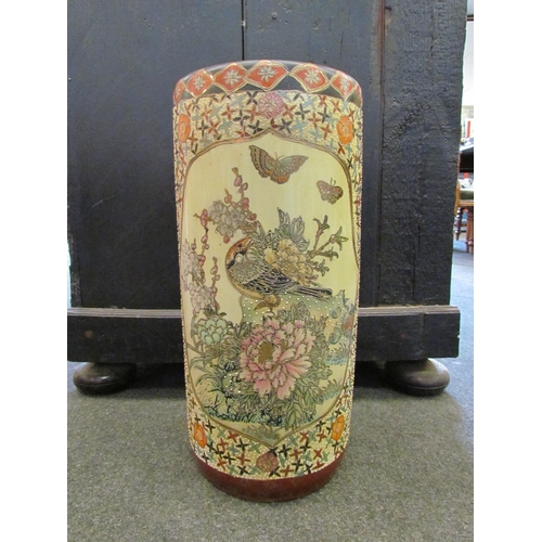 1069 - A ceramic stick stand, Chinese influence, 46cm tall