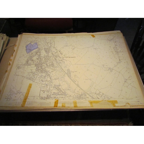 1078 - (Suffolk) Approx. 60 Ordnance Survey large sheet maps, scale 1/2500 25 inches to a mile, Rattlesden ... 