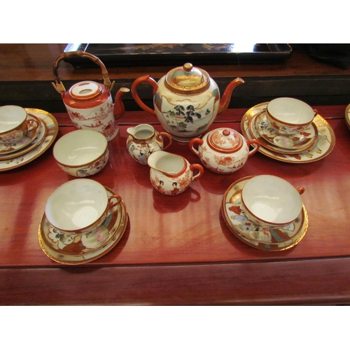 1102 - An early 20th Century Japanese eggshell tea set for six and a part tea set   (E)  £20-30