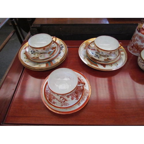 1102 - An early 20th Century Japanese eggshell tea set for six and a part tea set   (E)  £20-30