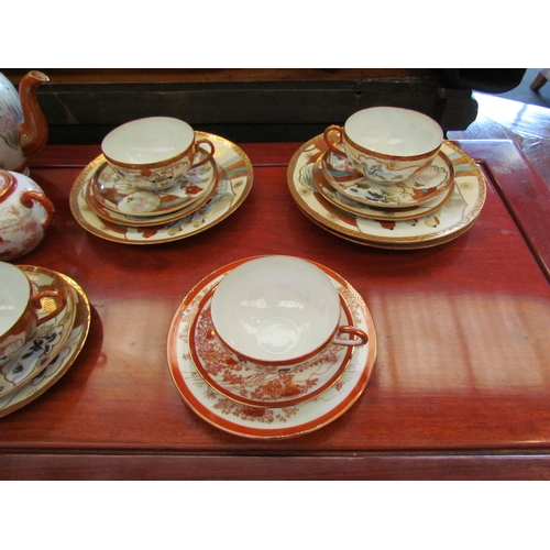 1102 - An early 20th Century Japanese eggshell tea set for six and a part tea set   (E)  £20-30