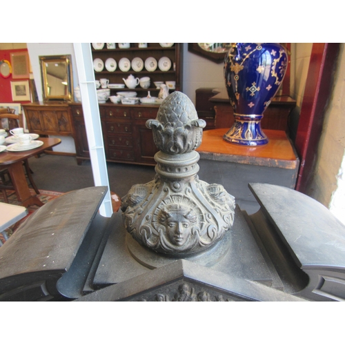 1002 - A late Victorian large black marble mantel clock of architectural form, approximately 43cm x 46cm   ... 