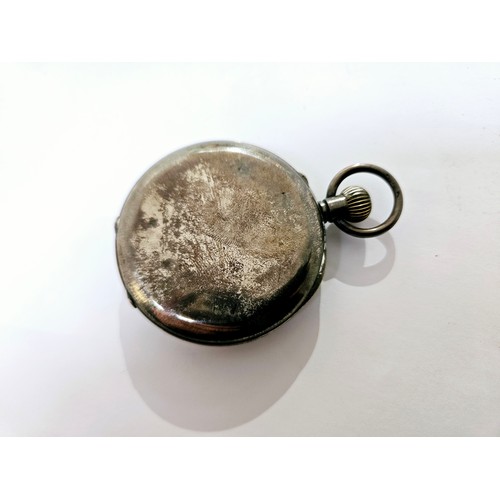 8209 - A silver half hunter pocket watch, stamped 925 to case. 91.7g overall