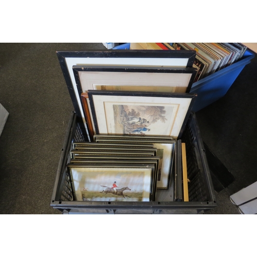 1520 - A box of mainly 19th Century prints, mostly equestrian