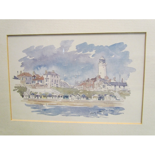 4380 - A Graham Carver pencil signed limited edition print of cottages, a Mary Gondry print of seaside scen... 