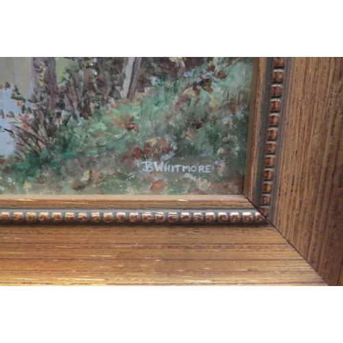 4089 - B. WHITMORE: A gilt framed oil on board of a river passing through woodland.  Signed lower right.  1... 