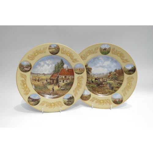 4090 - A pair of Seltmann Weiden ceramic wall plaques of circular form, 