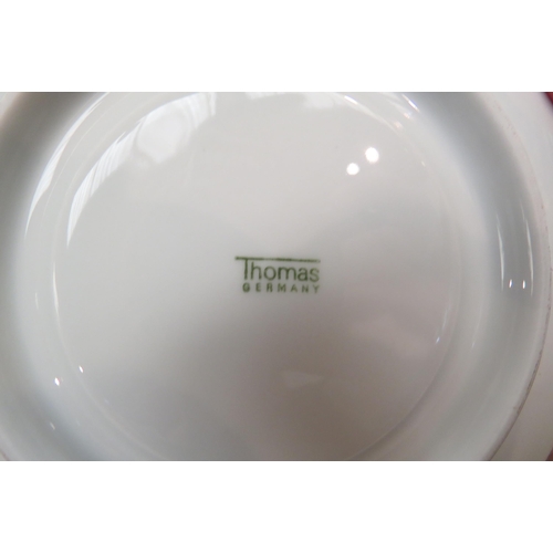 4095 - Nineteen Thomas of Germany coffee cans and saucers, white ground with silver coloured rims  (E)  £10... 