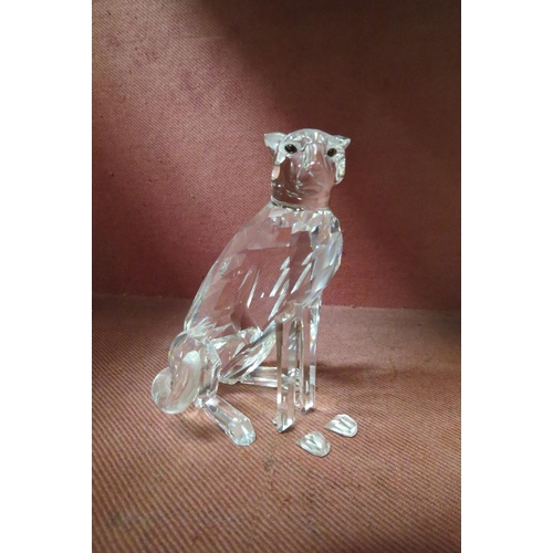 4111 - Four Swarovski crystal animal figures, Lion, Giraffe, Camel and Leopard (a/f), all boxed