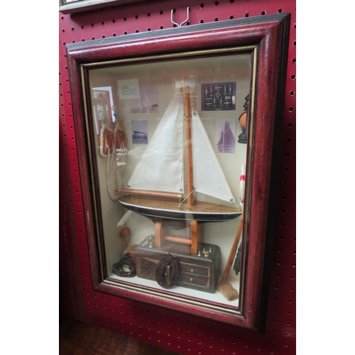 4114 - A cased boating diorama, 36cm x 26cm  (R)  £0  (E)  £10-20