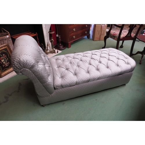 4154 - A late Victorian ottoman day bed with dual hinged button seat (opening either side), the button back... 